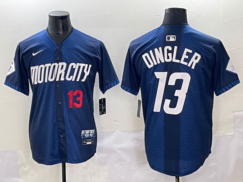Men 2025 Detroit Tigers #13 Dingler Blue City Edition Nike MLB Jersey style 3->detroit tigers->MLB Jersey